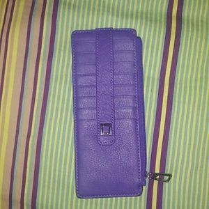 Lodis Purple Leather Credit Card Wallet
